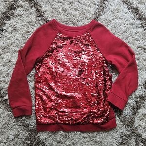 Cat & Jack Vibrant Red Sequin Top